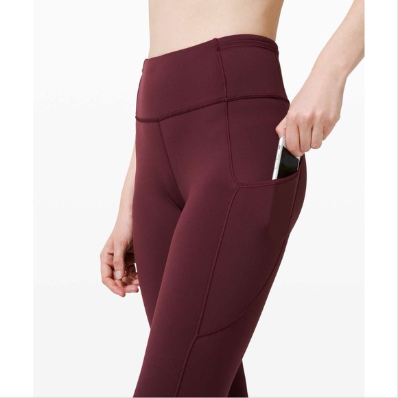 Lululemon Fast and Free High-Rise Crop II Non-Reflective in Cassis - Picture 3 of 16